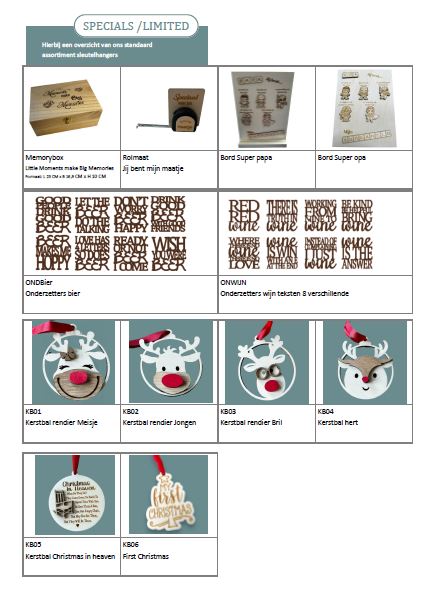 Kaarsen met houten tekstdeksels en speciale houten thema-items
